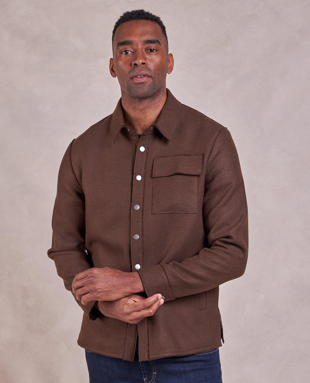 The Kiefer - Wool + Nylon Shirt Jacket - Mocha